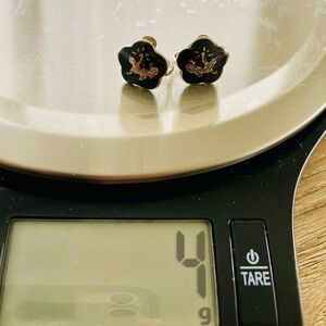 Vintage Sterling Niello Siamese Dancer Non-Pierced Screw Back Clip On Earrings